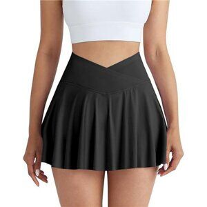 Womens pleated tennis golf skirt high waist skort with pockets workout dress